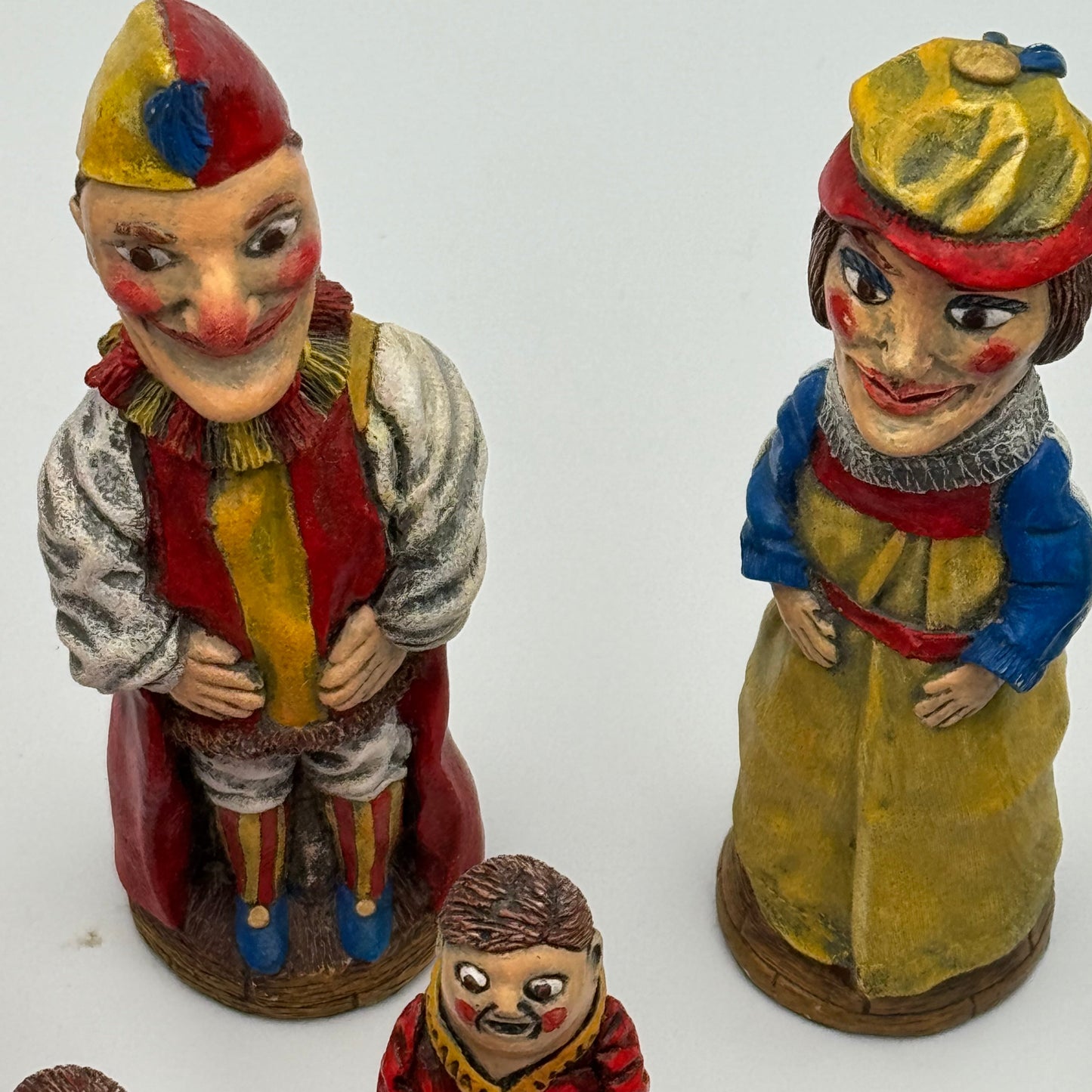 Punch and Judy handpainted ceramic chess pieces (board not included)