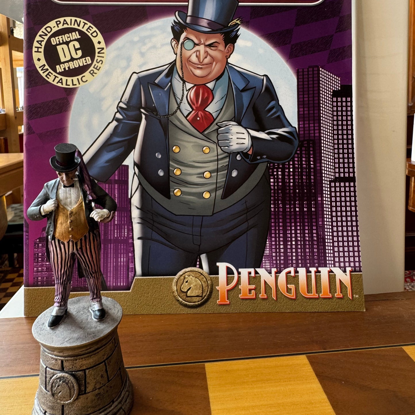 Highly collectible Eaglemoss DC Batman chess pieces with comic magazines