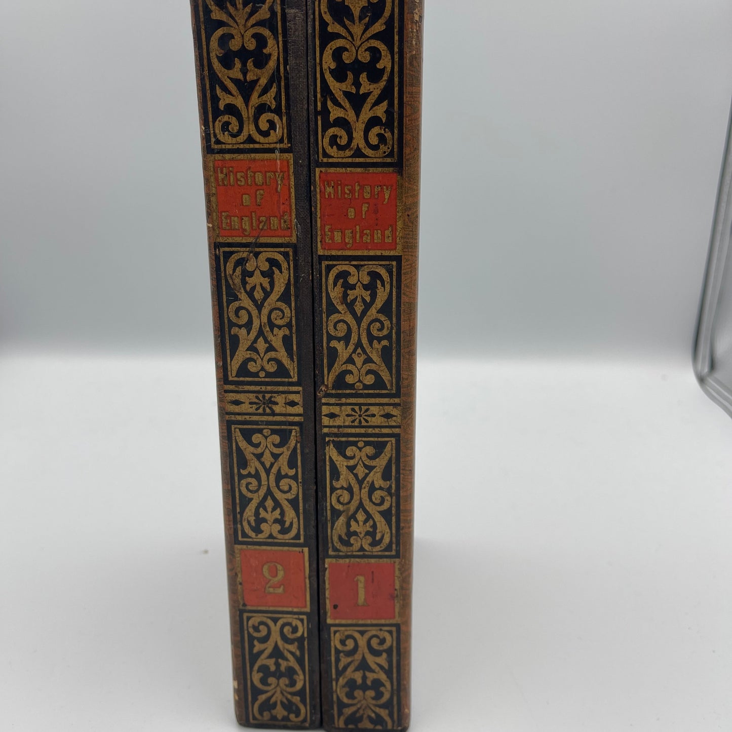 Antique History of England folding chess board with miniature pieces