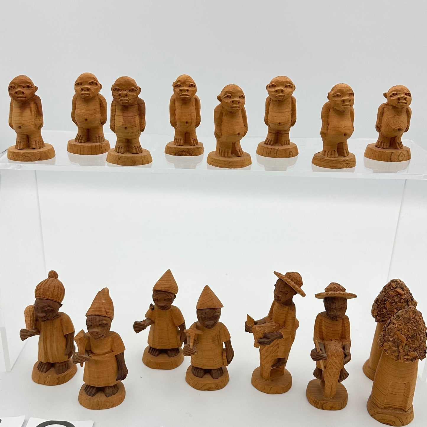 1950s hand sculpted african chess set "Yoruba / Dahomy"