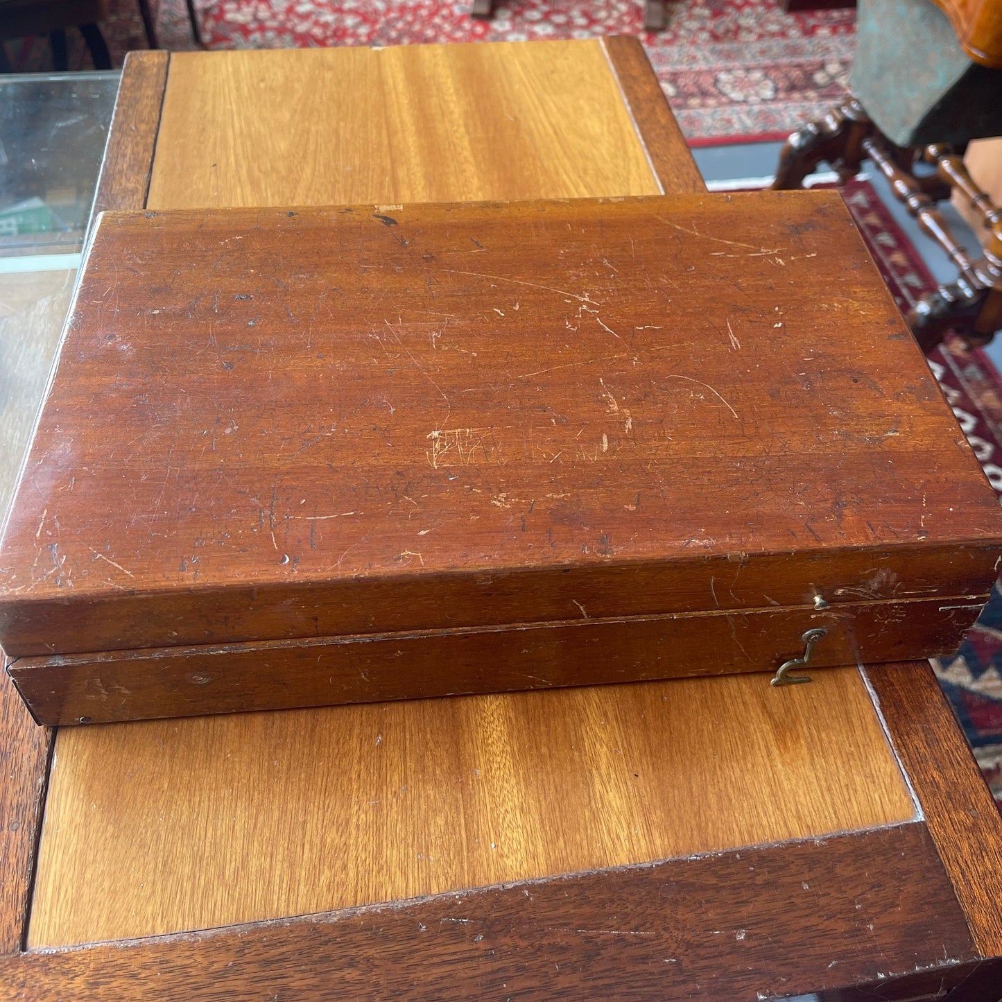 F.H Ayres Ltd Victorian mahogany games compendium