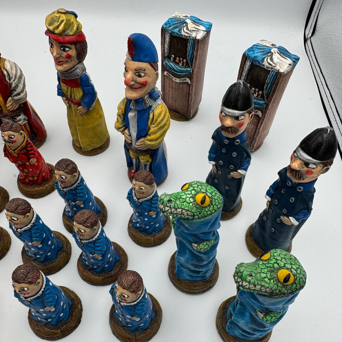 Punch and Judy handpainted ceramic chess pieces (board not included)