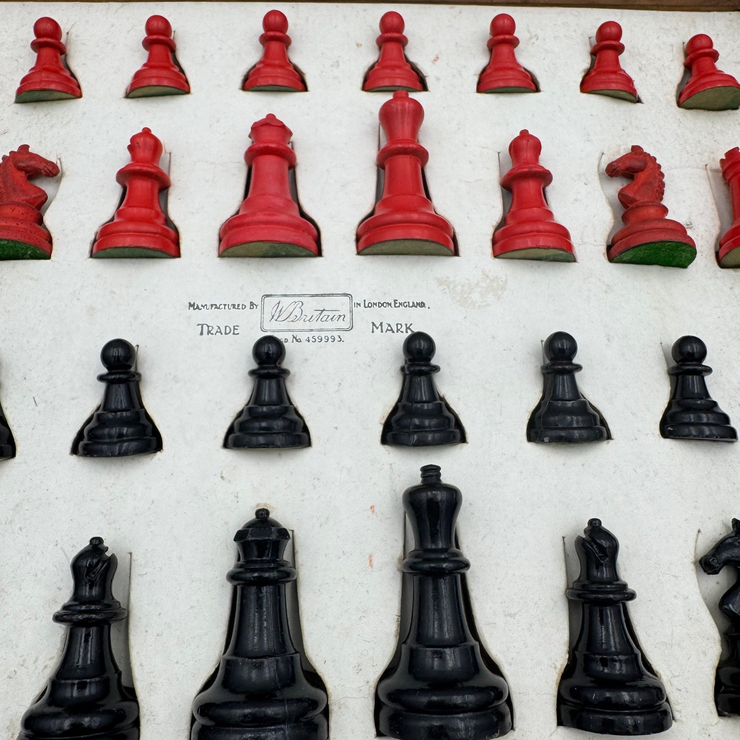 Rare boxed 1940s William Britain lead chess set