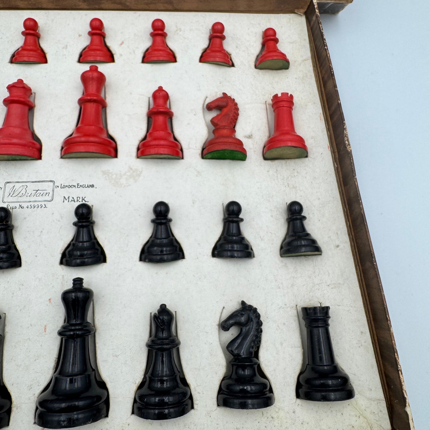 Rare boxed 1940s William Britain lead chess set