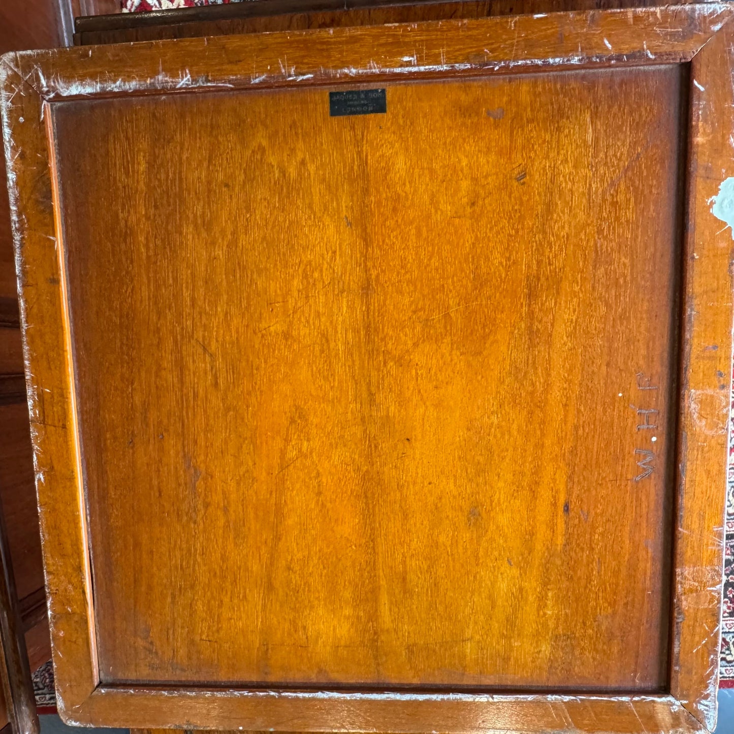 Very rare 1890's Henry Whitty & Son, Jaques & Son of London ship's chess board and pegged pieces.