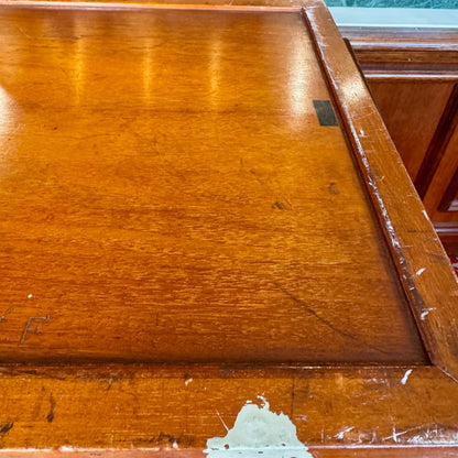 Very rare 1890's Henry Whitty & Son, Jaques & Son of London ship's chess board and pegged pieces.