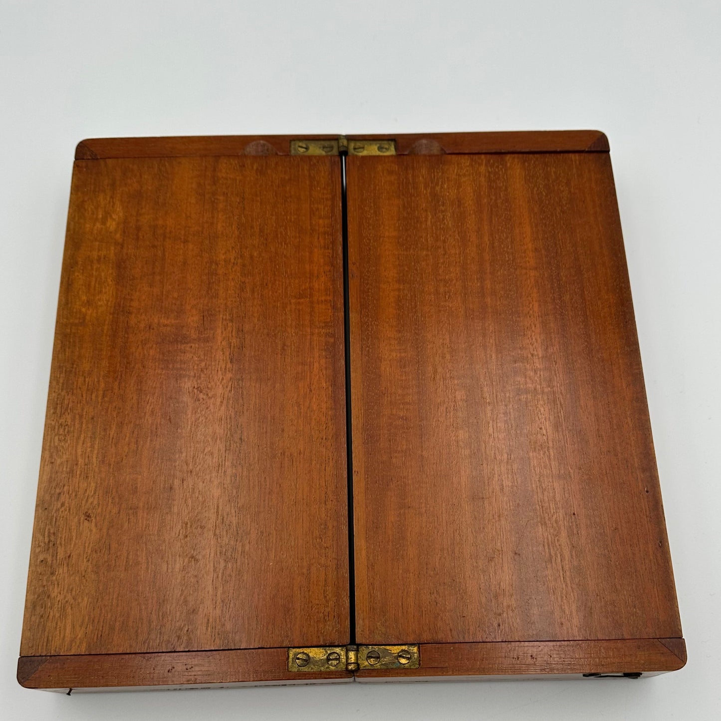 Larger size antique folding 'Whittington Pattern' travel chess set c1890
