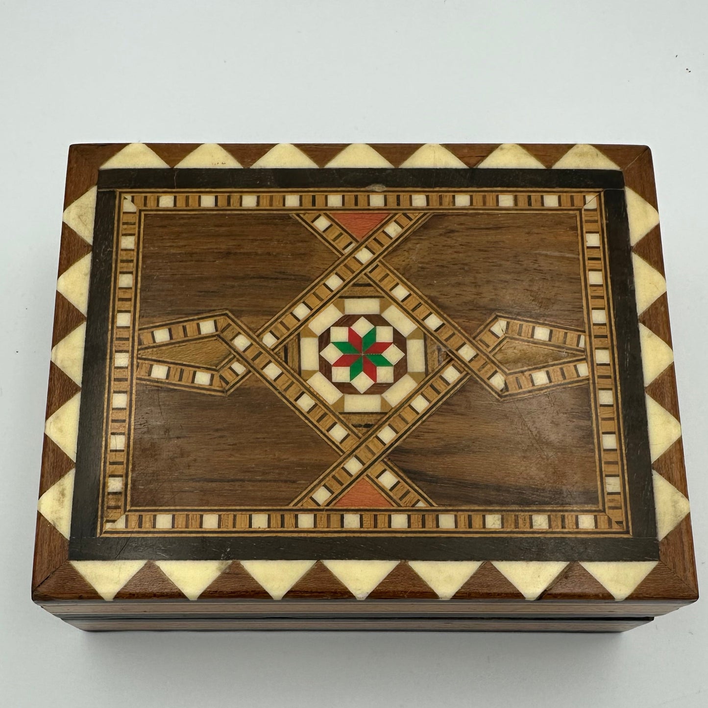 Vintage inlaid lacquered folding travel chess set