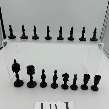 Vintage hand carved bone chess set