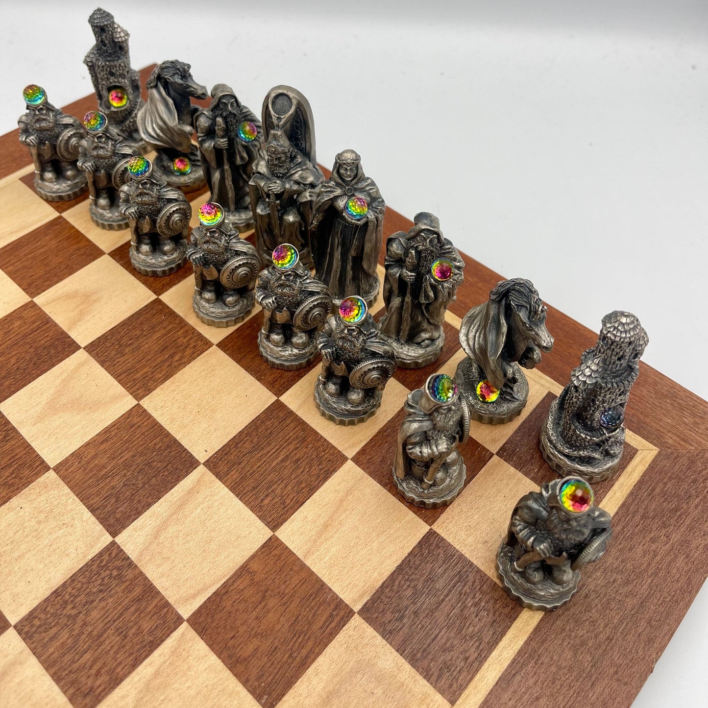 1993 Tudor Mint Magic Crystal chess set (no board)