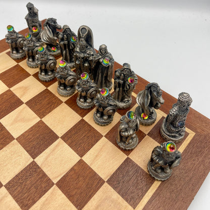 1993 Tudor Mint Magic Crystal chess set (no board)
