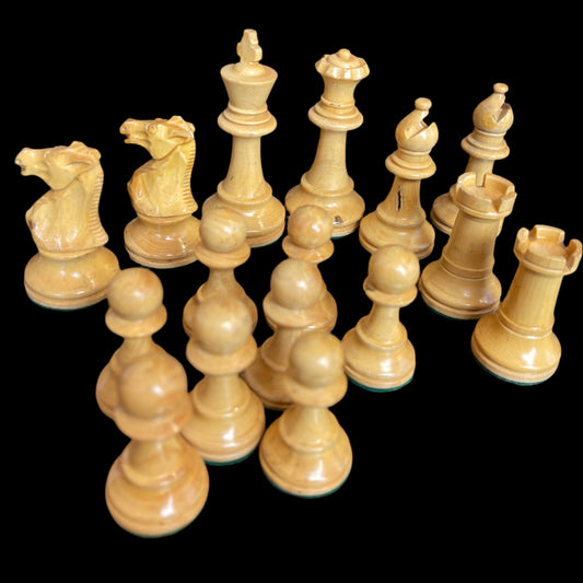 Vintage Staunton style chess pieces