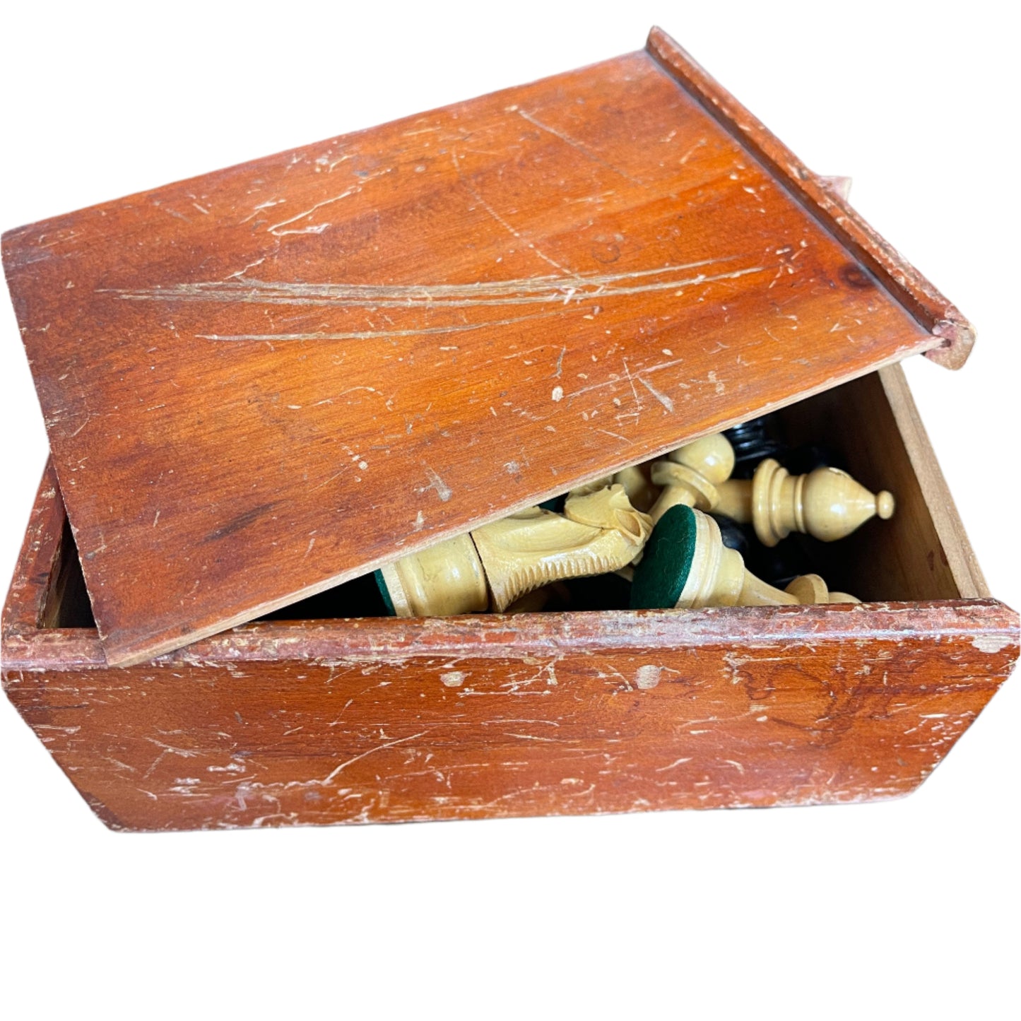 Vintage Staunton style chess pieces