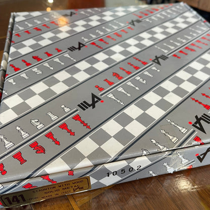 Italfama staunton style chess set with wood and metal pieces - made in Florence