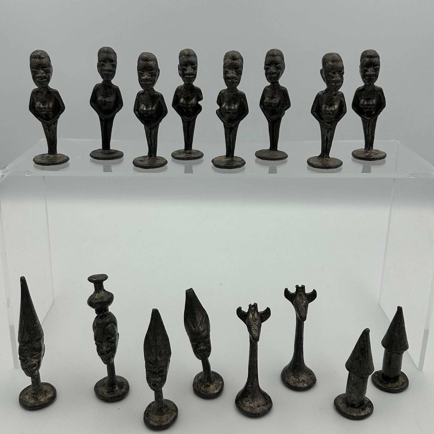 Hand carved african tribal chess set - likely to be from the 1960s