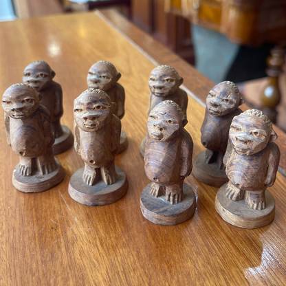 1950s hand sculpted african chess set "Yoruba / Dahomy"