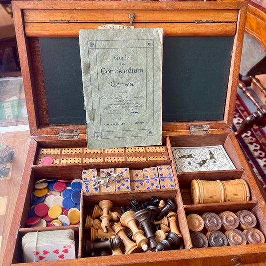 F.H Ayres Ltd Victorian mahogany games compendium
