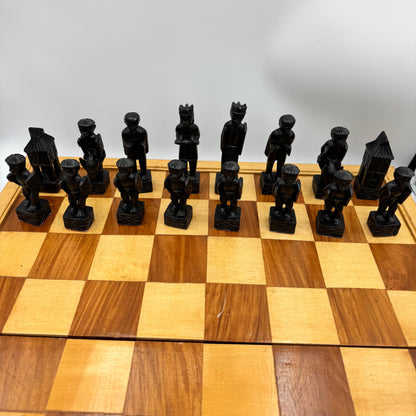 An Exceptionally Large and Fine Vintage Philippine Igorot 'Ifugao' Tribal Chess Set, Circa 1960s/1970s