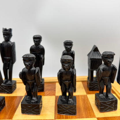 An Exceptionally Large and Fine Vintage Philippine Igorot 'Ifugao' Tribal Chess Set, Circa 1960s/1970s