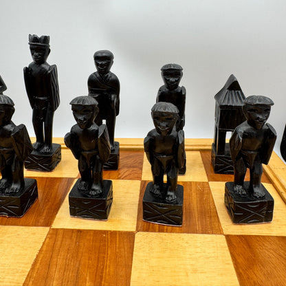 An Exceptionally Large and Fine Vintage Philippine Igorot 'Ifugao' Tribal Chess Set, Circa 1960s/1970s