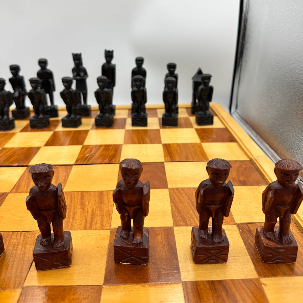 An Exceptionally Large and Fine Vintage Philippine Igorot 'Ifugao' Tribal Chess Set, Circa 1960s/1970s